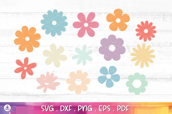 Download Retro Flowers Svg Bundle, Groovy Svg - Flowers Collection