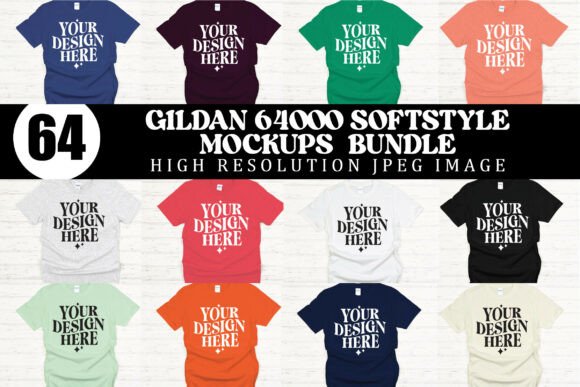 Download Gildan 64000 Softstyle Mockup Bundle - Premium Resources