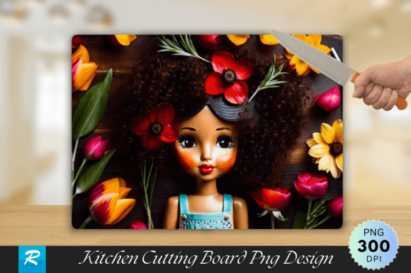 Download Cute Girl with Flowers Cutting Board - Flowers Collection