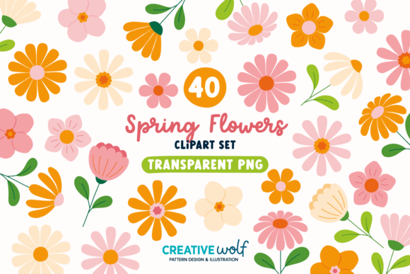 Download Whimsical Spring Flowers Clipart Set - Premium Bundle