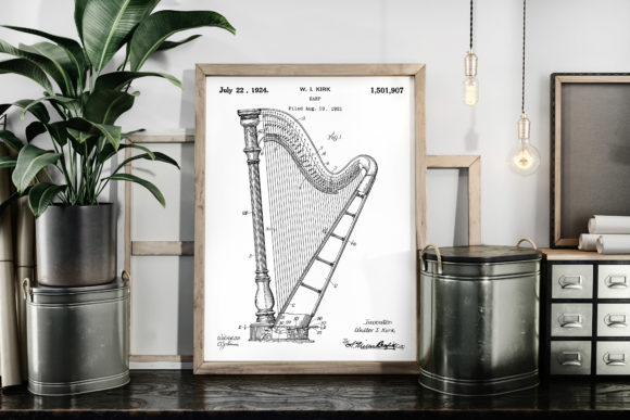 Download Harp 1924 Patent Art Poster Blueprint - Premium Resources