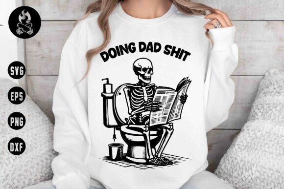 Download Funny Skeleton on Toilet Dad Life SVG - Funny Collection