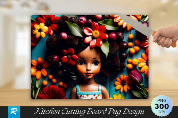 Download Cute Girl with Flowers Cutting Board - Flowers Collection
