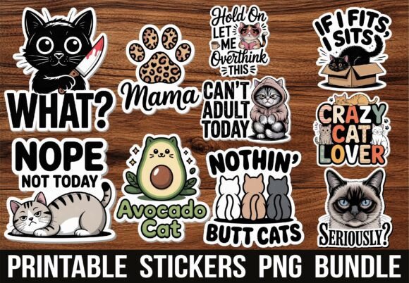 Download Funny Sassy Black Cat Kawaii Stickers - Funny Collection