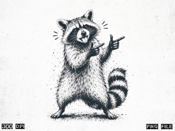 Download Funny Raccoon PNG, Vintage Raccoon Subli - Funny Collection
